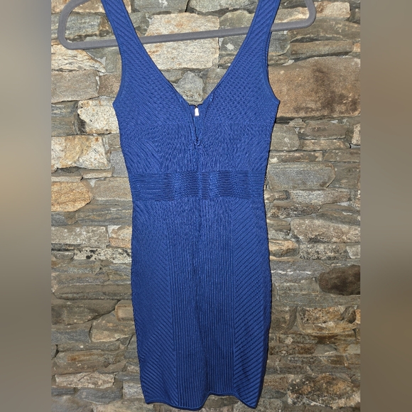 Marciano By Guess Blue Sleeveless Textured Dress - Picture 3 of 7